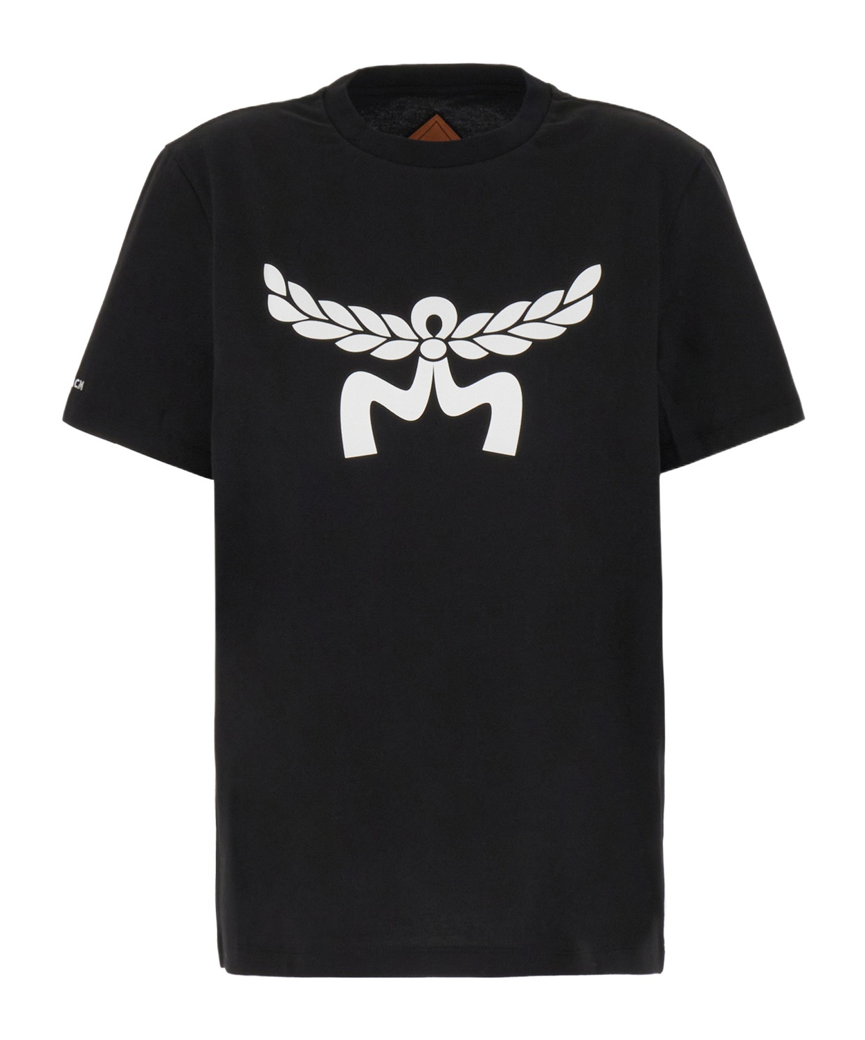 Mcm Laurel Logo Print T-shirt In Organic Cotton In Black