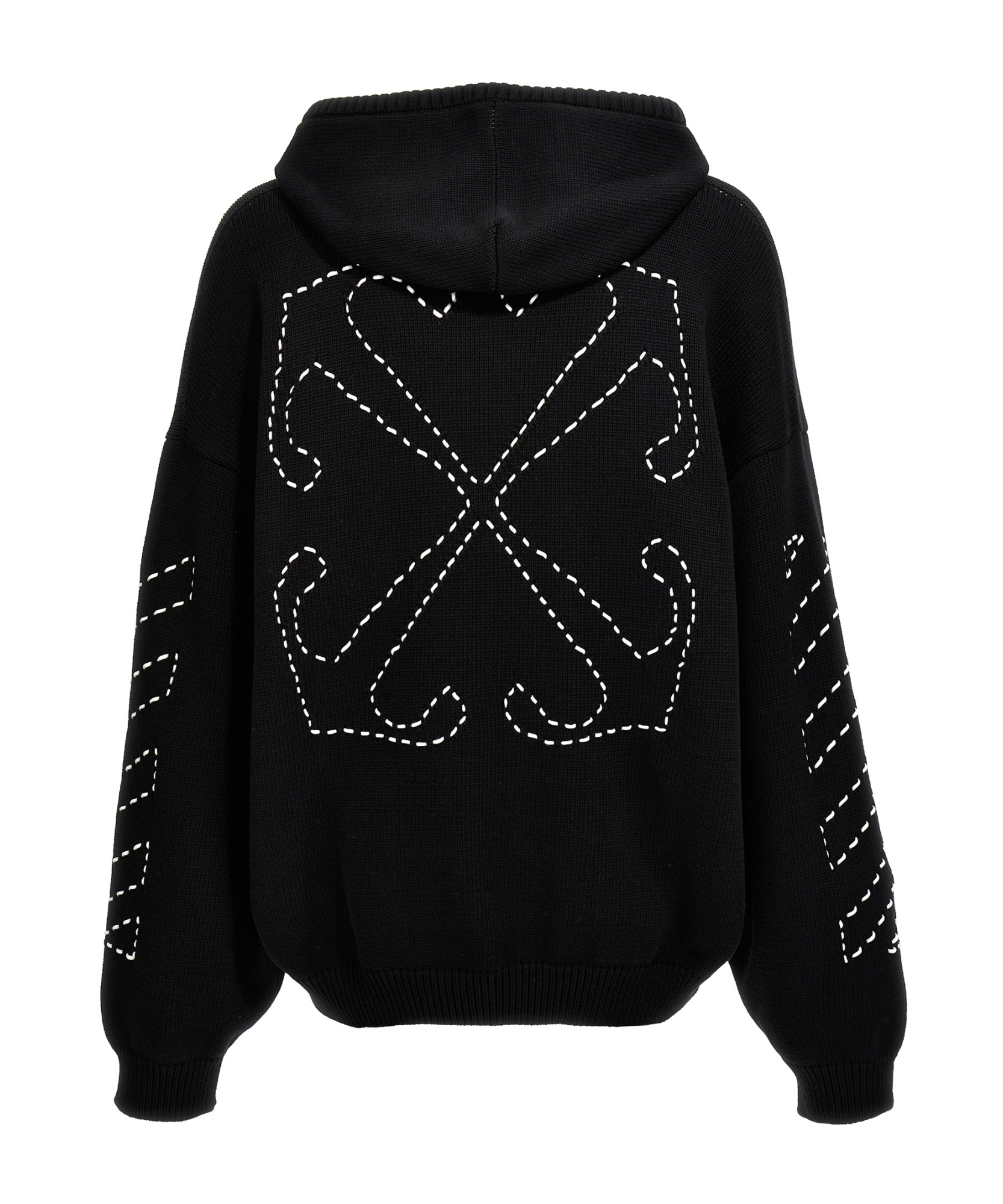 Off-white Off White 'stitch Arr Diags' Hooded Sweater In Black