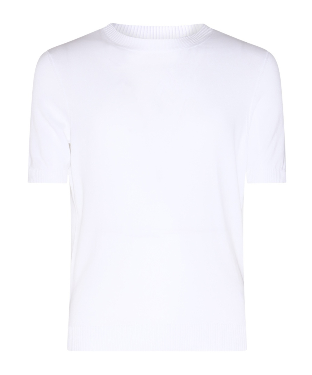 Malo T-shirt Girocollo In Jersey Di Cotone In White