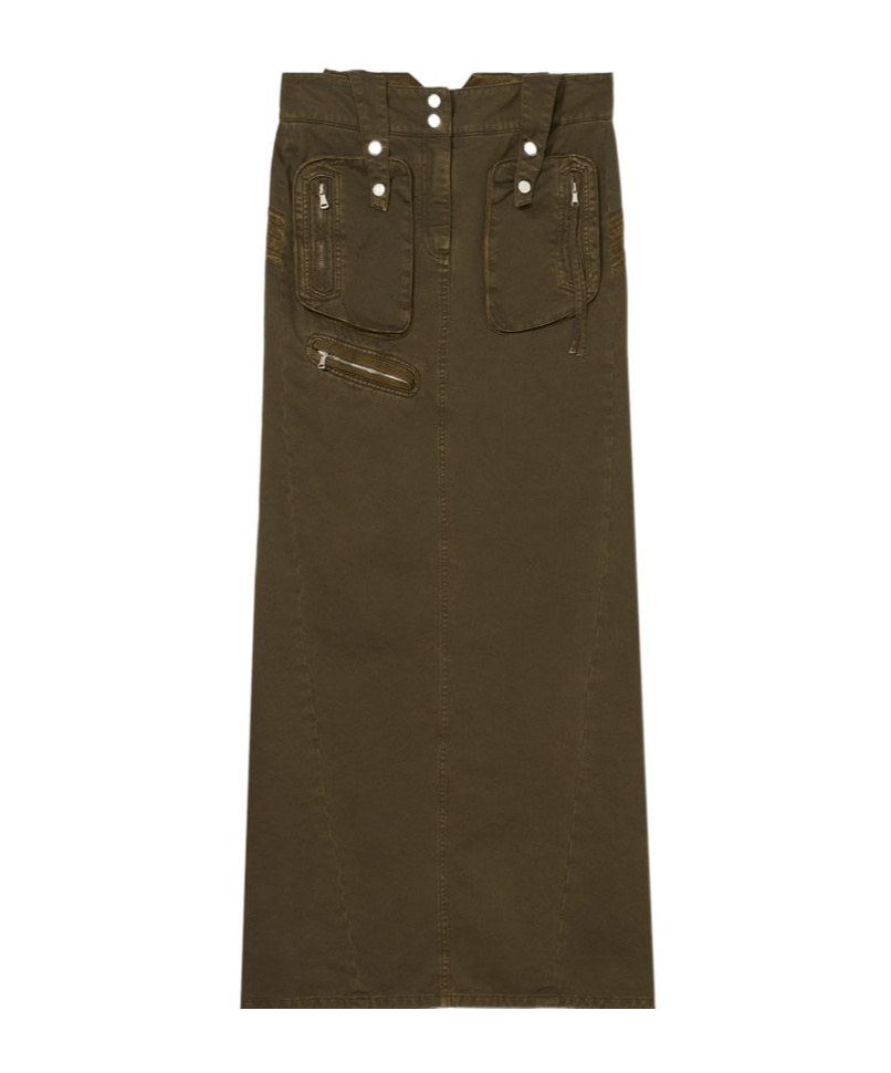 Blumarine Back Slit Skirt In Green