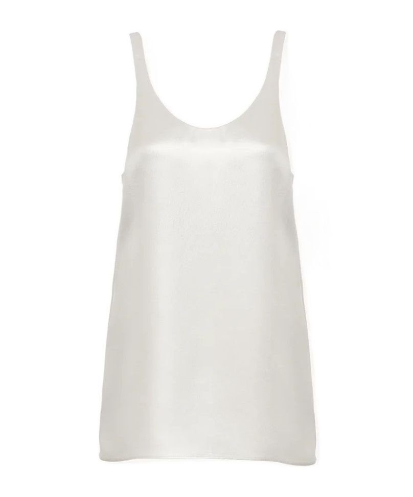 Chloé Laminated Silk Tank Top In White
