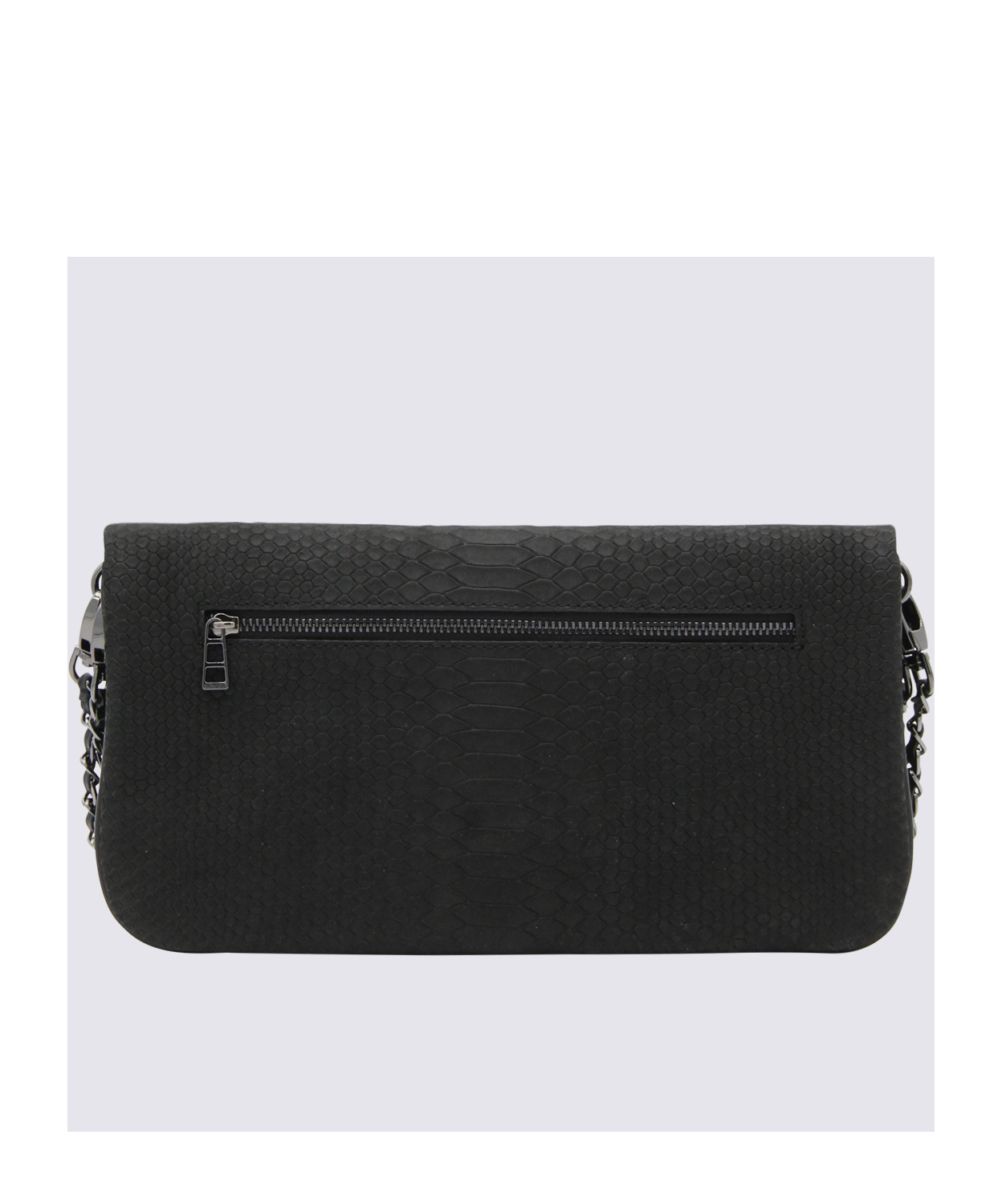 Shop Zadig & Voltaire Croc-embossed Crossbody Bag In Black