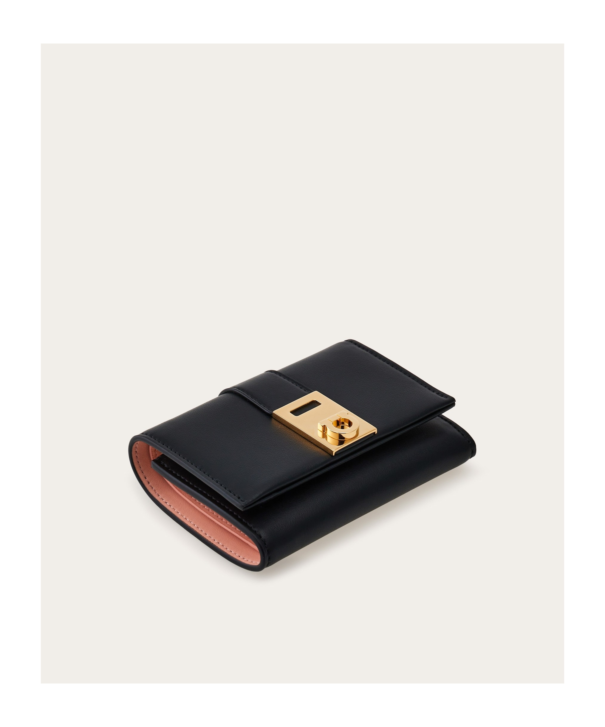 Ferragamo Hug Two-tone Leather Wallet In Black