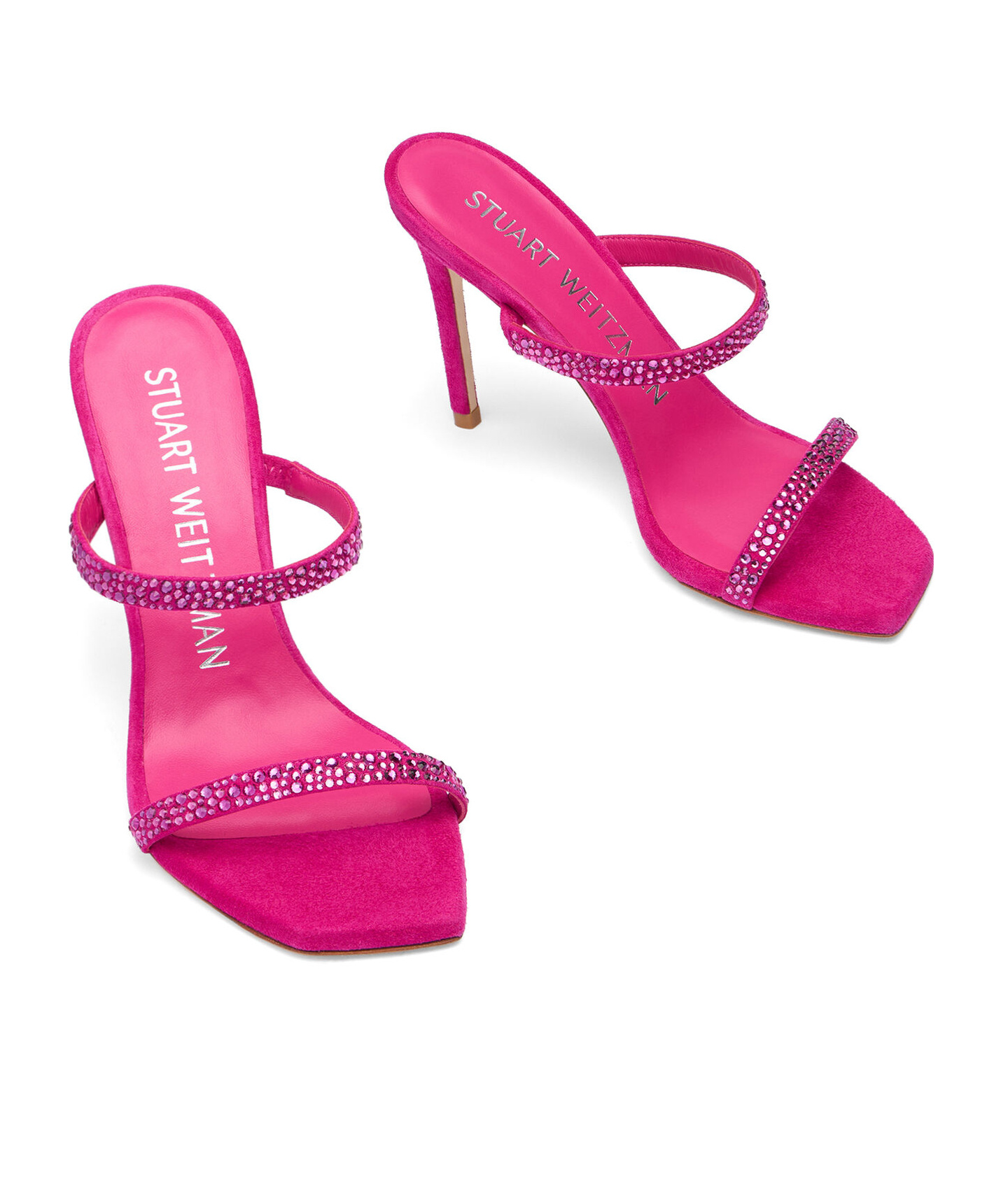 STUART WEITZMAN ALEENA ROYALE CRYSTAL HIGH-HEELED SANDALS