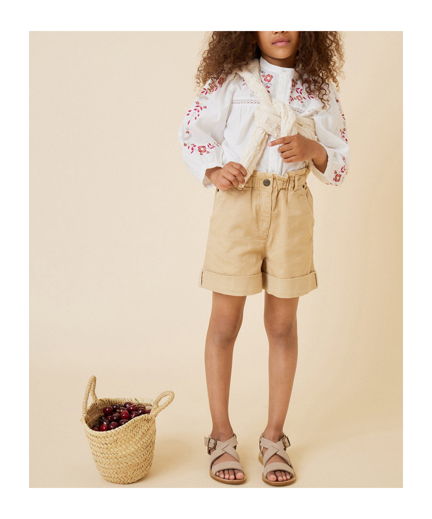 Bonpoint Cathy Denim Shorts In Nude