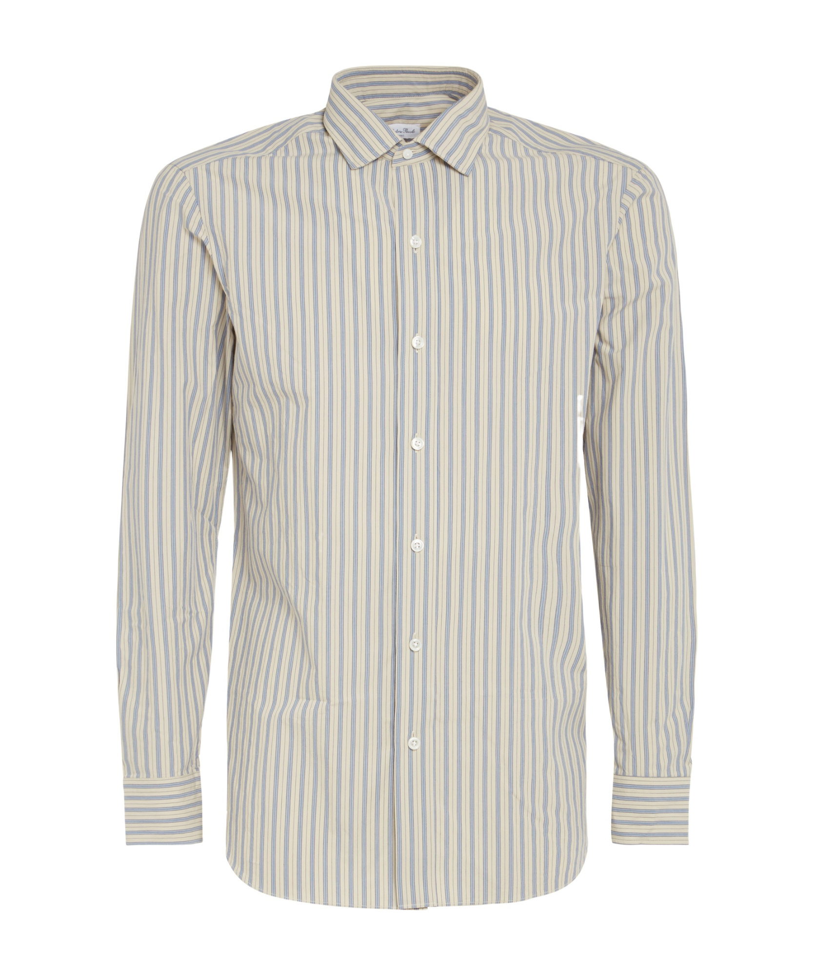 Salvatore Piccolo Striped Long-sleeved Shirt In Gray