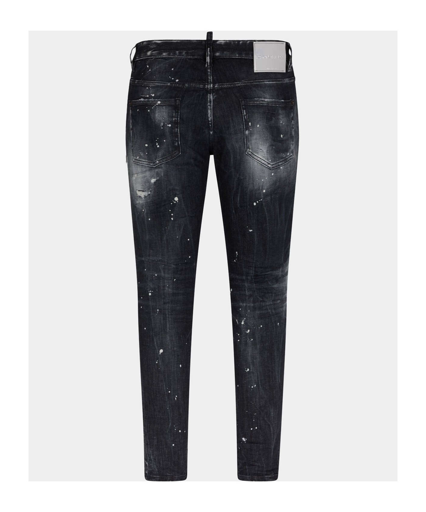 Dsquared2 Mens Black Skater Paint-splatter Distressed Slim-fit Tapered-leg Stretch-denim Jeans In Black