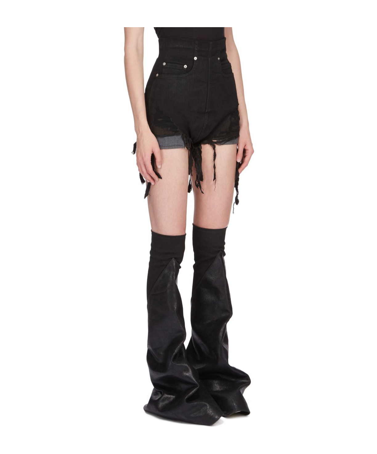 Rick Owens Drkshdw Lido Dirt Mini Shorts In Black
