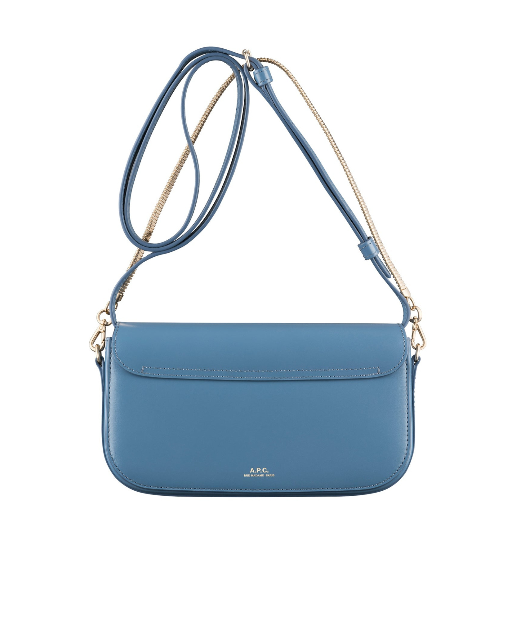 Shop Apc Grace Chaine Leather Clutch Bag In Blue