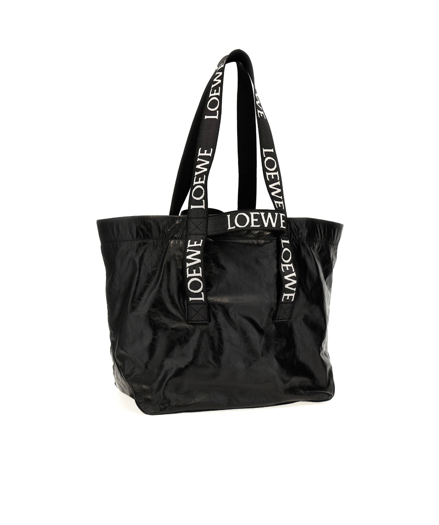 Loewe Anagram Cut-out Pocket In Classic Calfskin And Canvas In Black