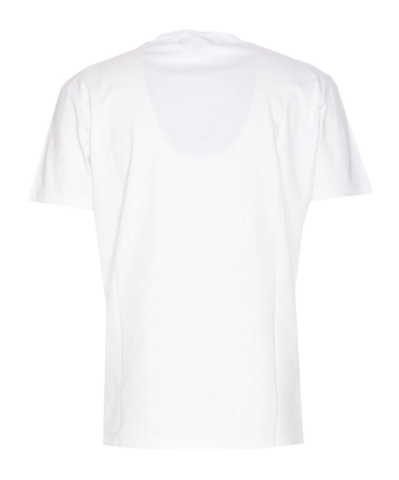 Dsquared2 Crew Neck Graphic Print Cotton Jersey Texture In White