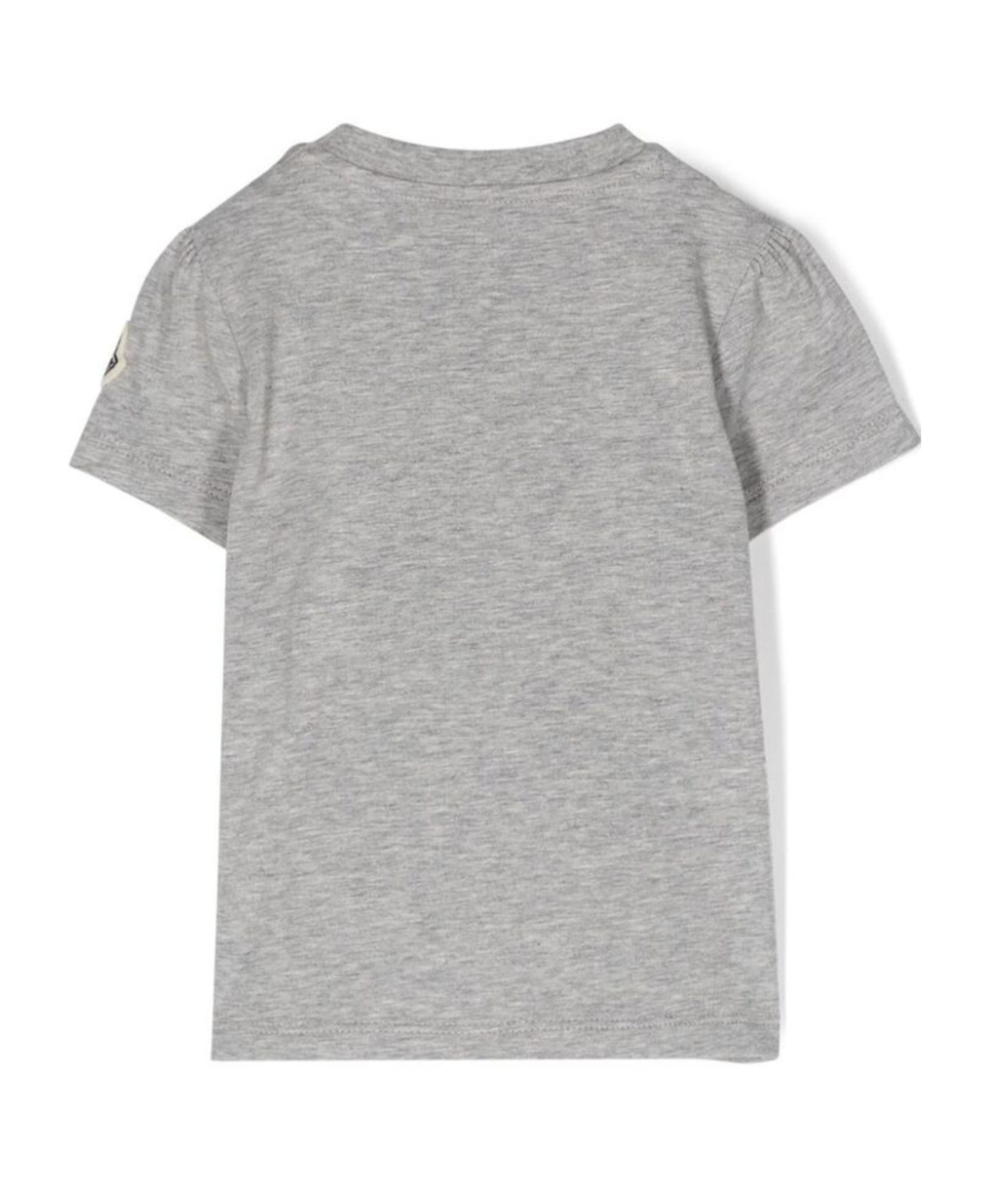 Moncler Teddy-bear-print Cotton T-shirt In Gray