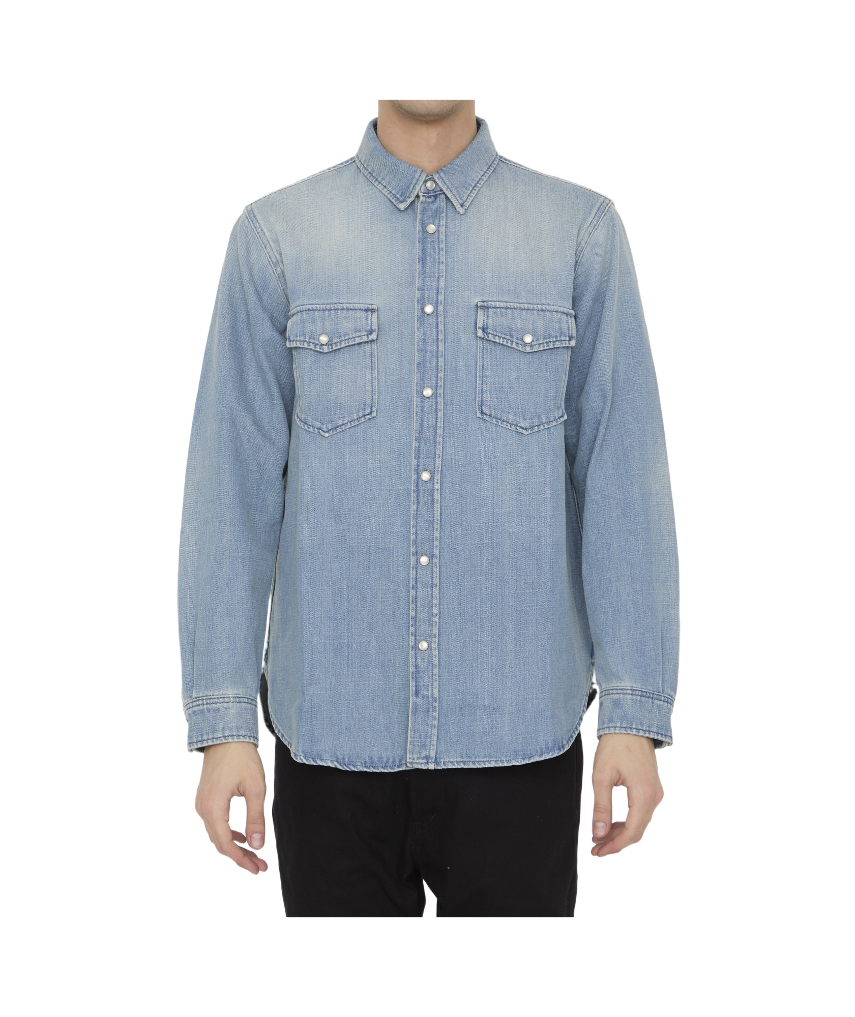 Saint Laurent Denim Shirt In Blue