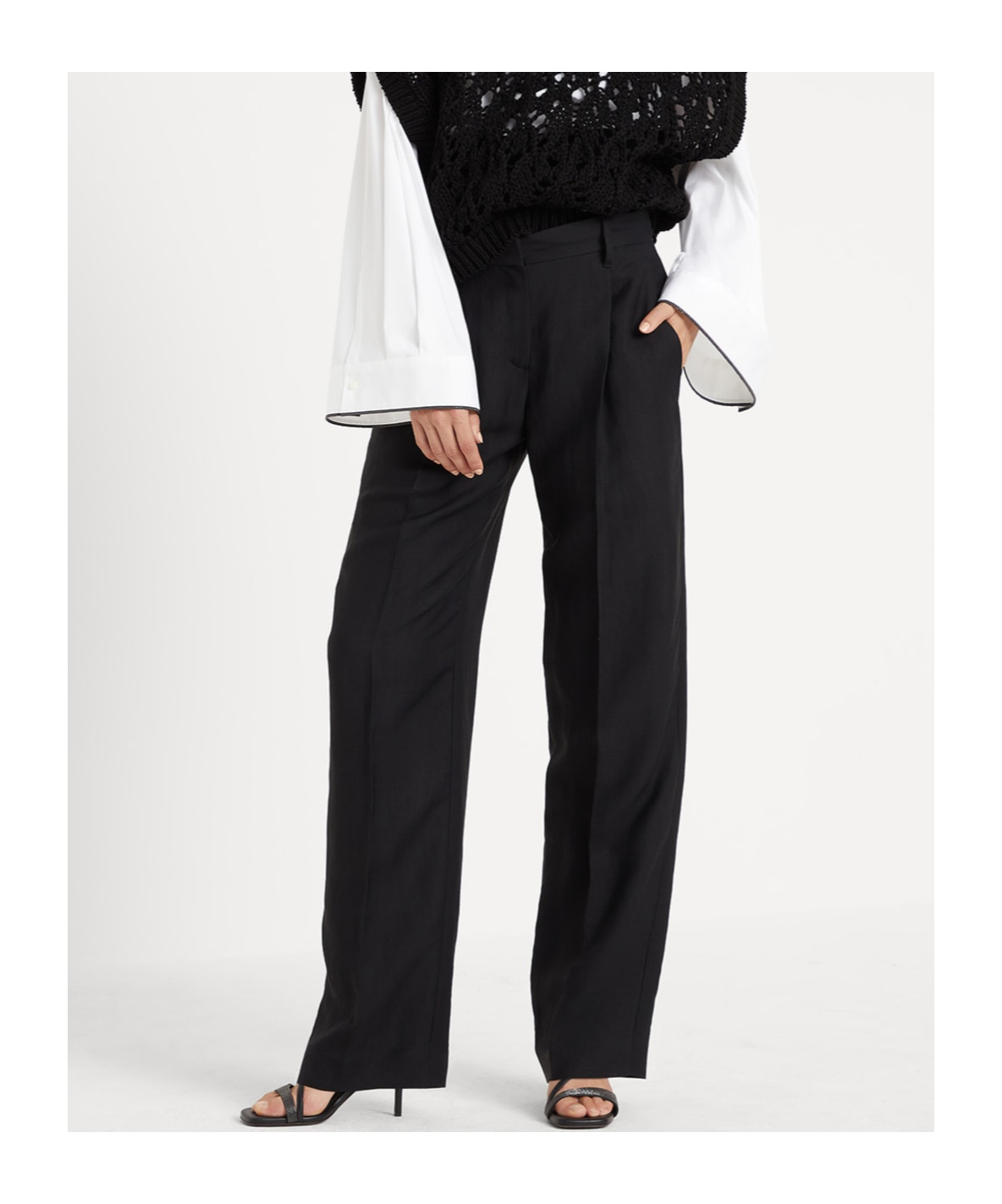 Brunello Cucinelli High-waisted Tailored Trousers In Black