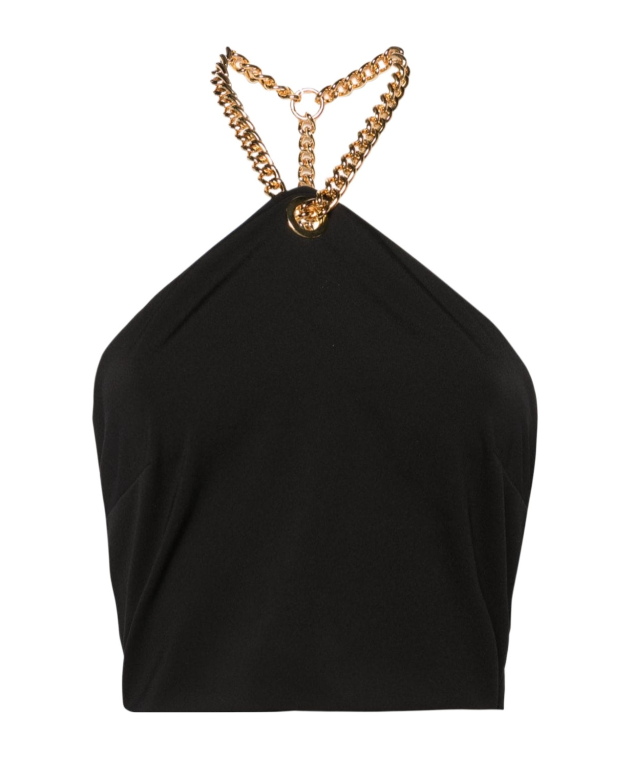 Moschino Chain-link Cropped Top In Black