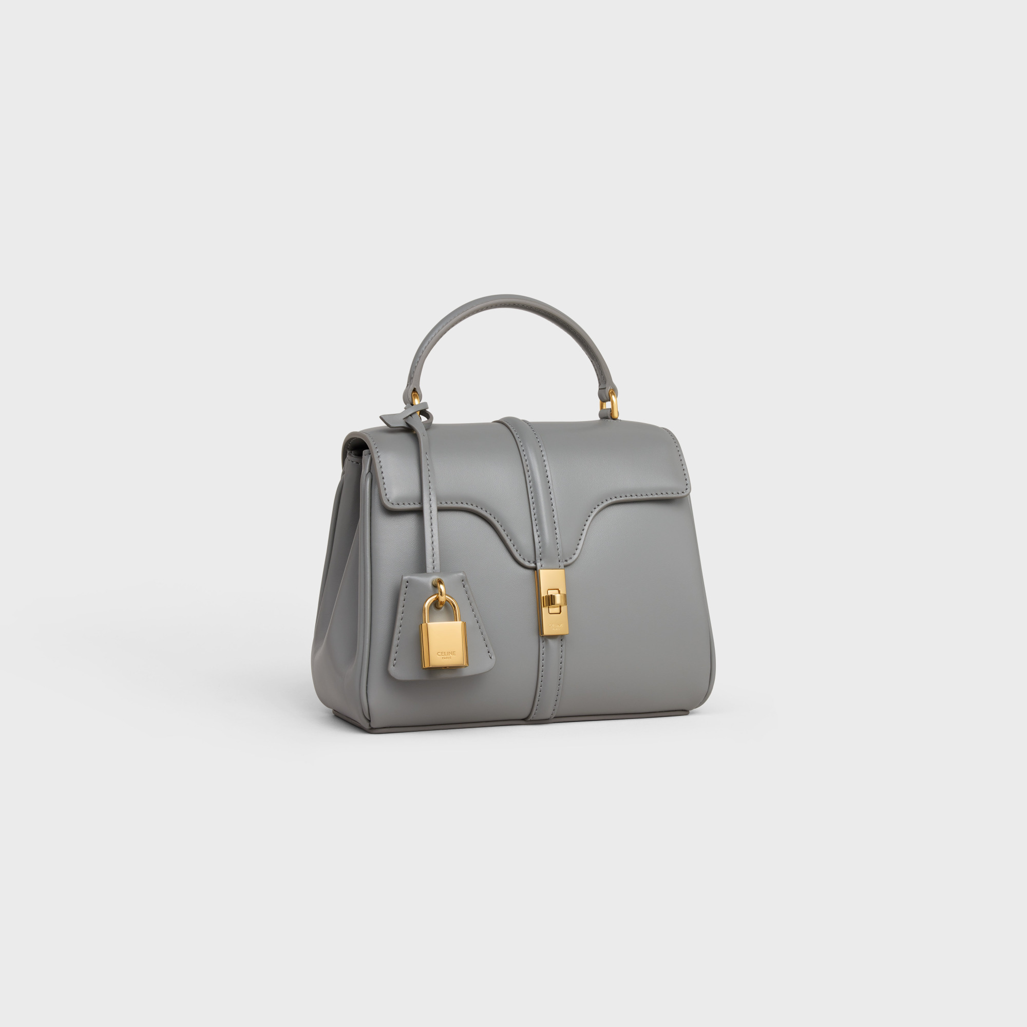 Celine Mini 16 Flip Shoulder Bag In Gray