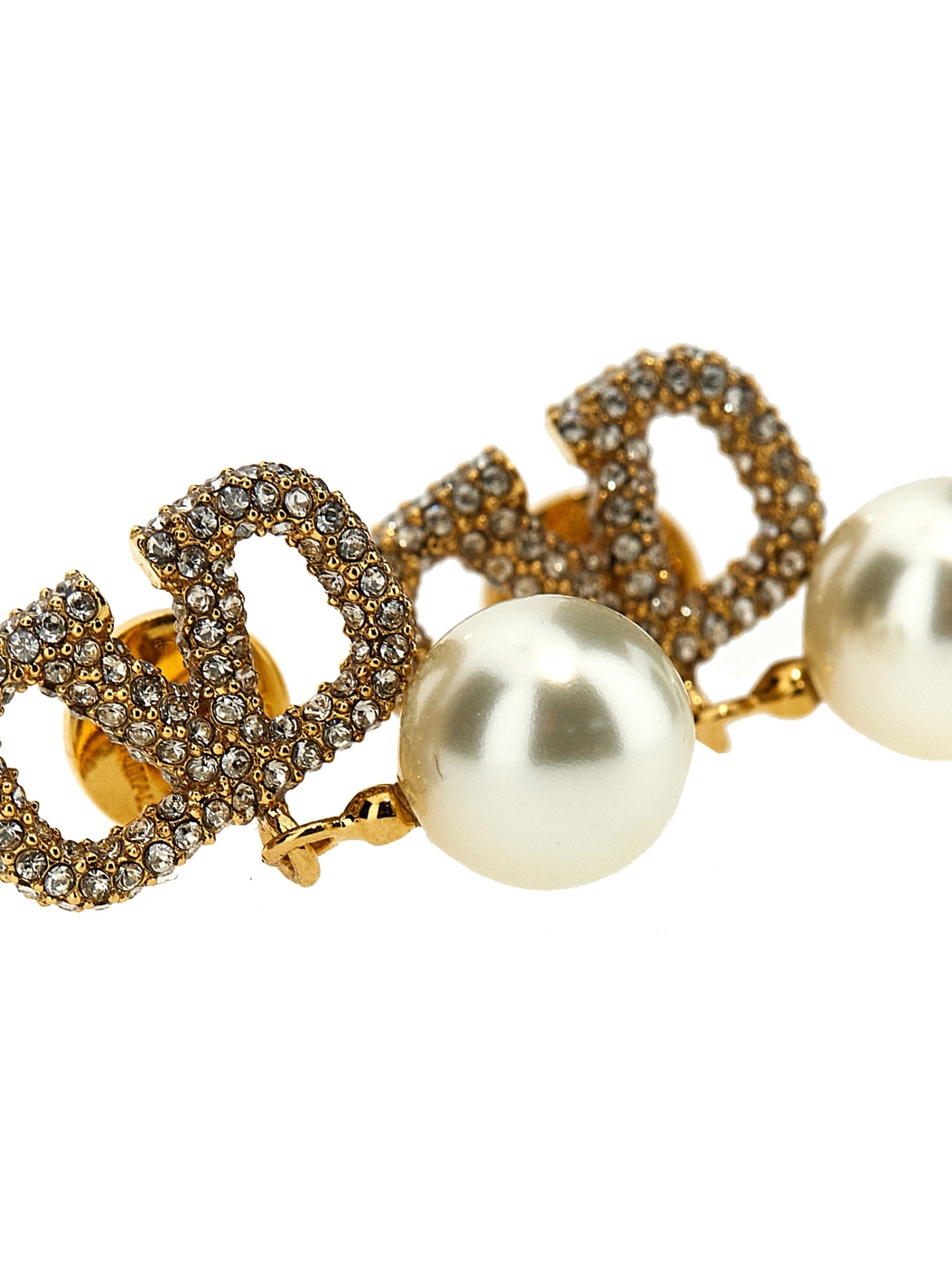 Valentino Vlogo Signature Drop Earrings In White