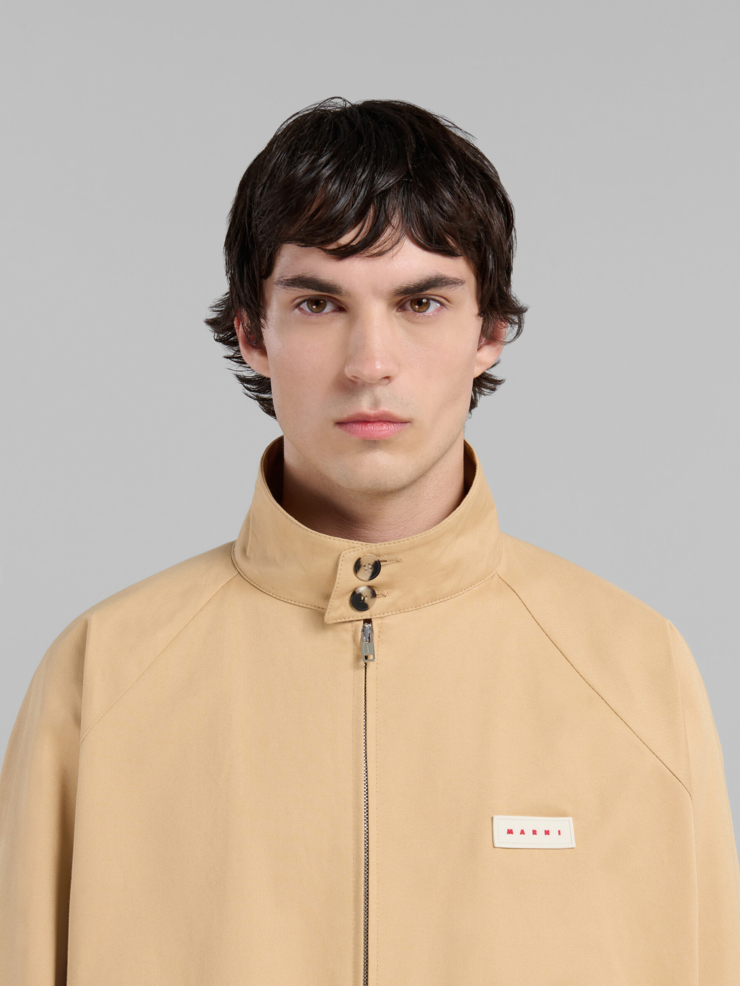 Shop Marni Beige Bio Gabardine Oversized Bomber In Nude