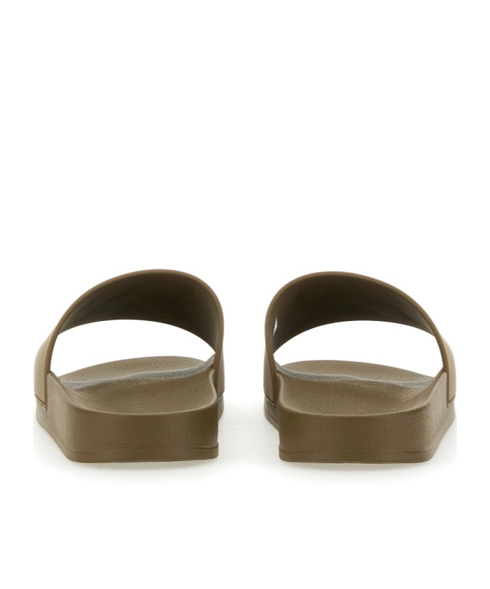 Palm Angels Logo-embossed Rubber Slides In Green