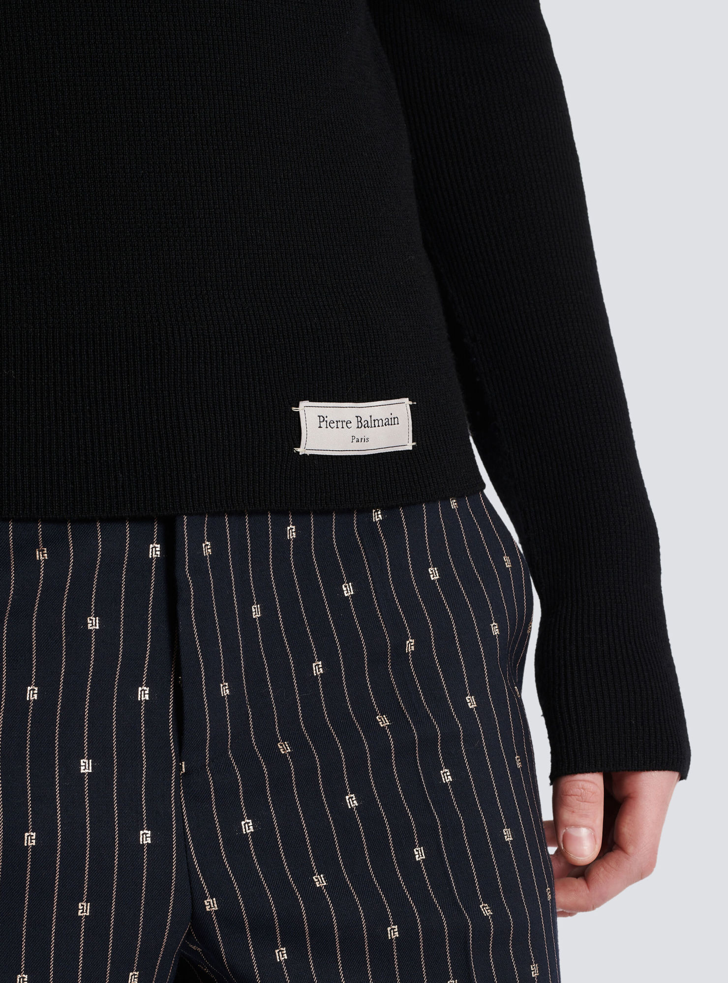 Shop Balmain Pb Turtleneck In Black
