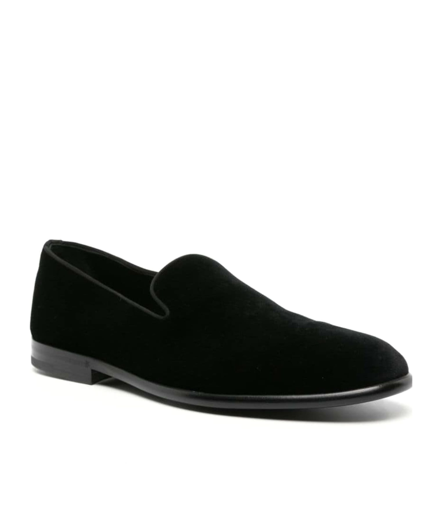 Dolce & Gabbana Black Dg Crown Embroidery Loafers Slip On Shoes