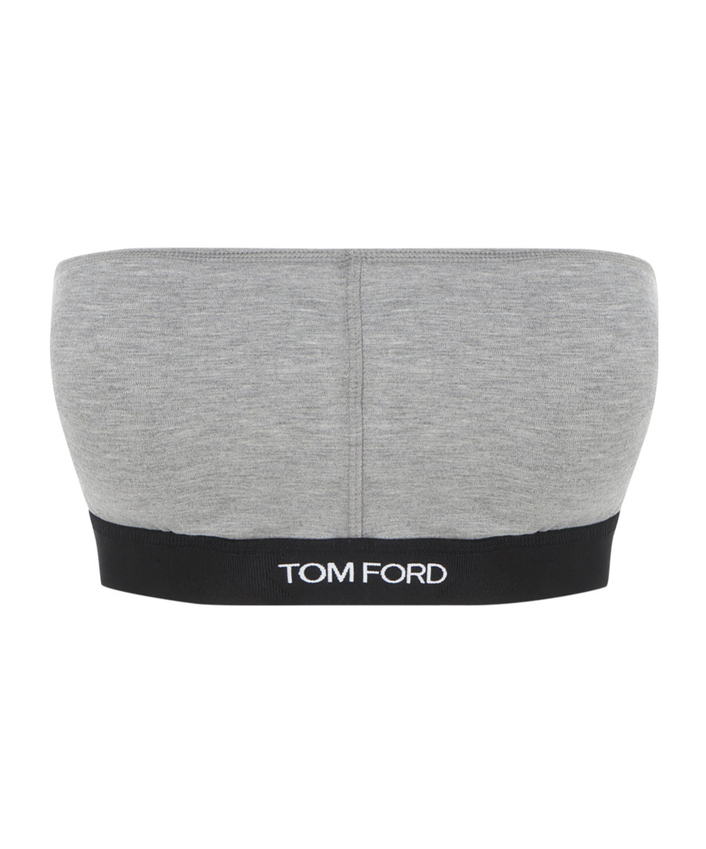 Tom Ford Signature Jersey-modal Bandeau Top In Gray