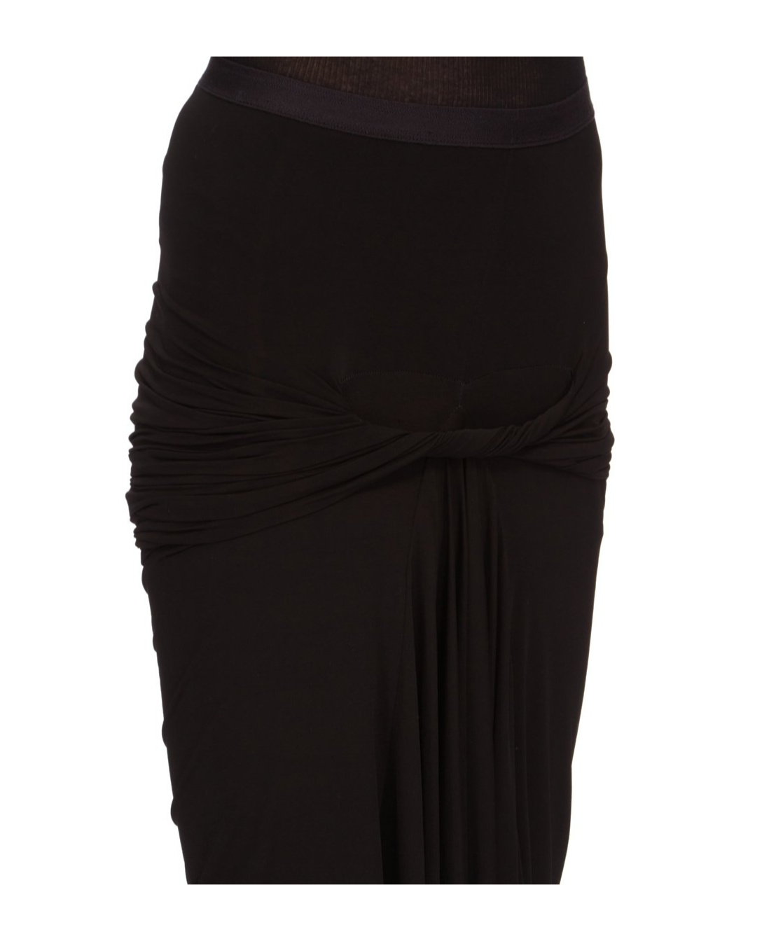 Rick Owens Twist-detailing Midi Skirt In Black