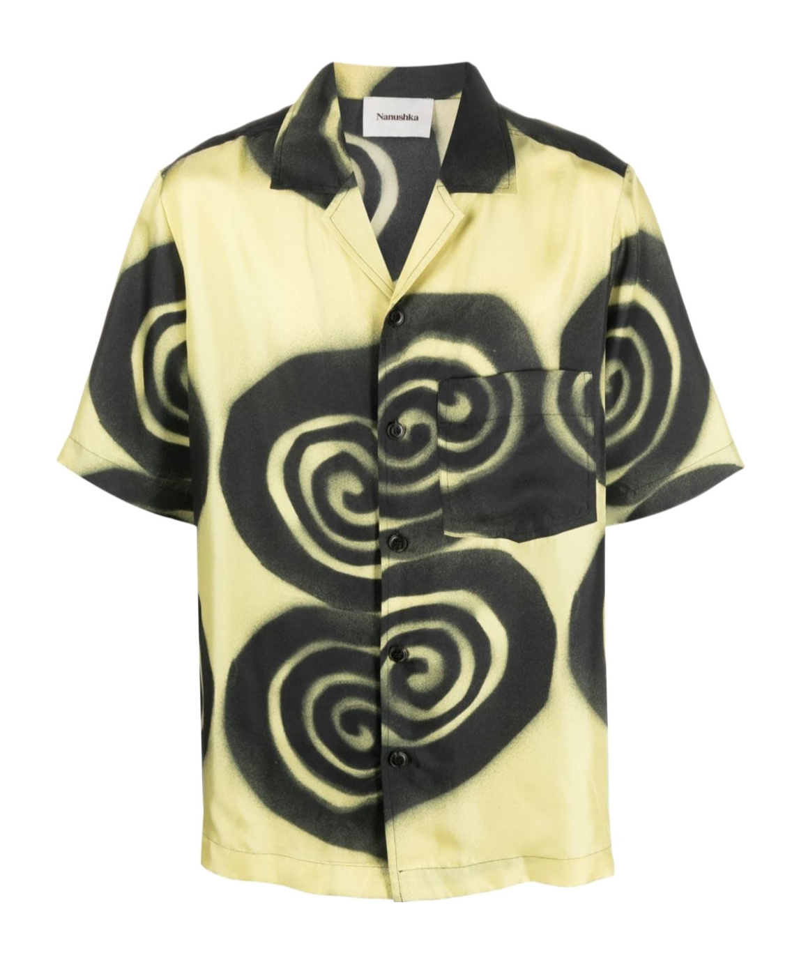Nanushka Graphic-print Silk Shirt In Black