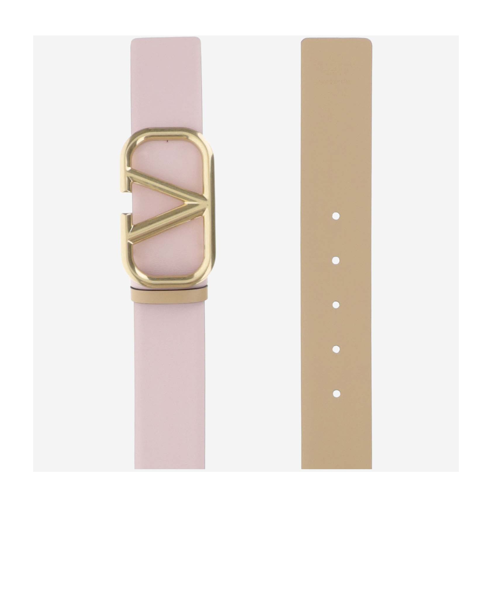 Valentino Vlogo Signature Reversible Belt In Nude