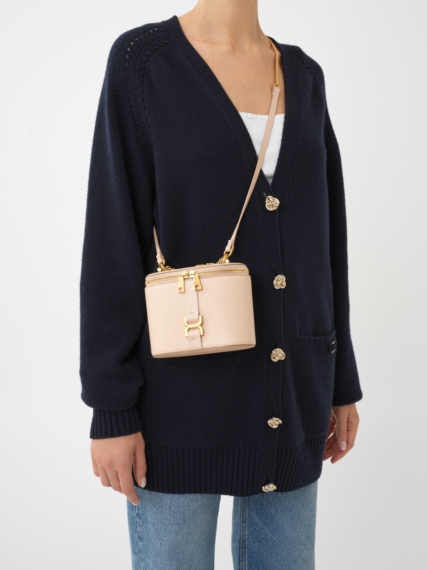 Chloé Marcie Series Mini Shoulder Bags In Nude