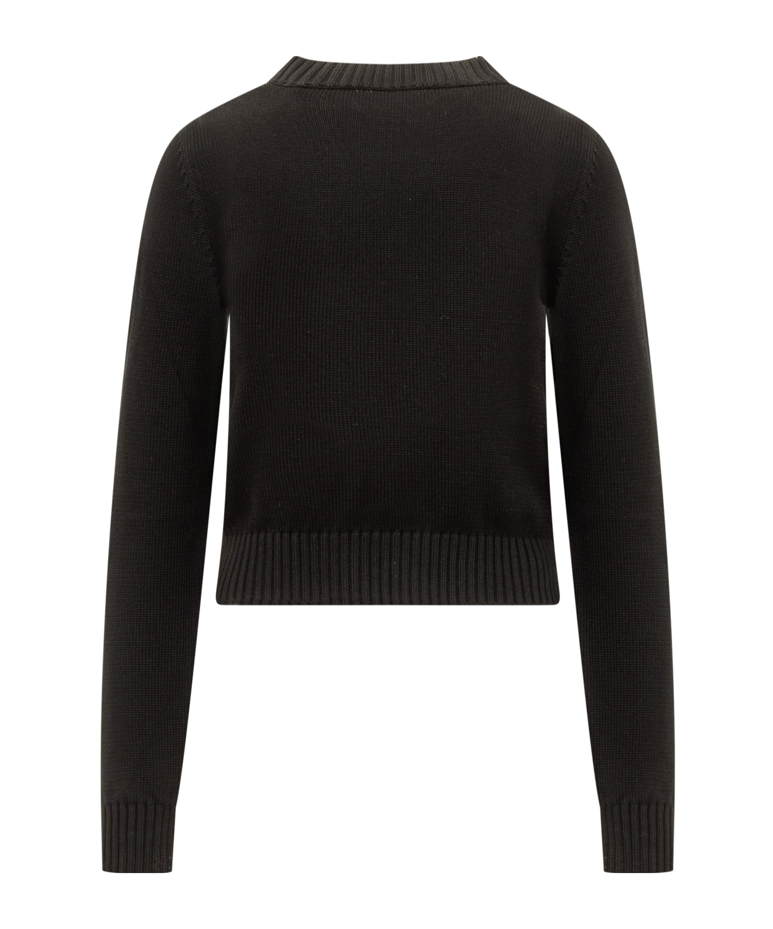 Palm Angels Cropped Pullover With Embroidered Logo In Black