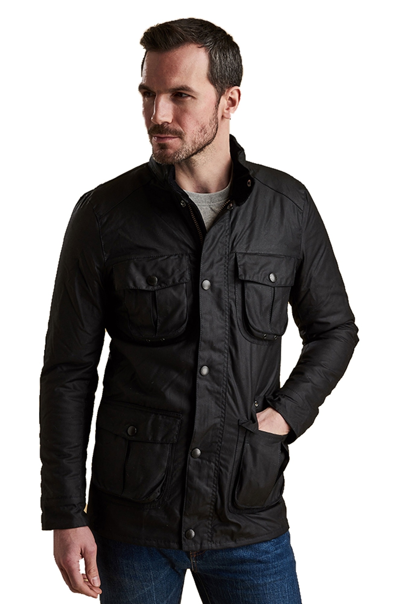 Barbour Long-sleeved Casual Jacket In Black