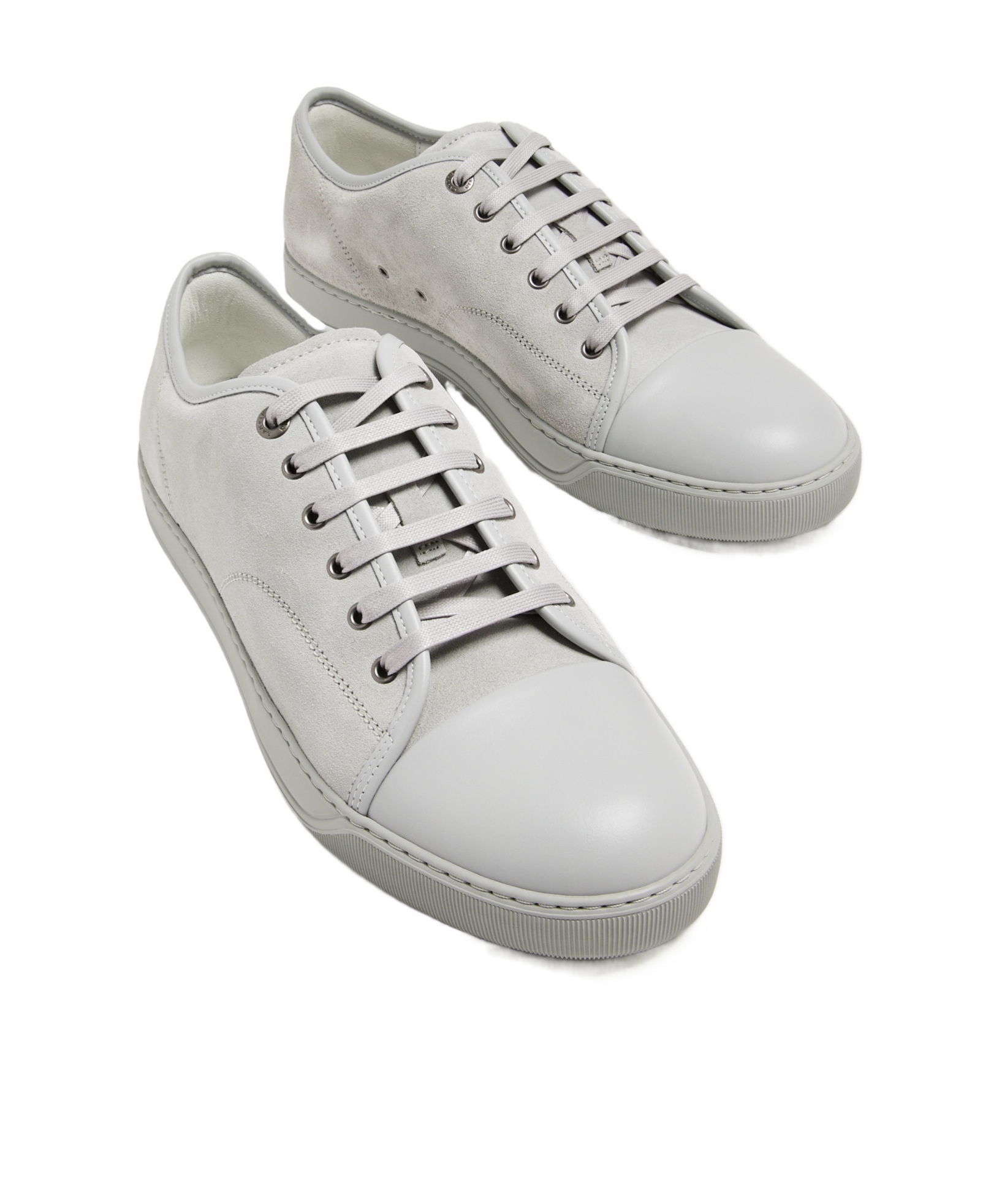 Lanvin Mens Grey Dbb1 Contrast-sole Suede And Leather Low-top Trainers In Gray