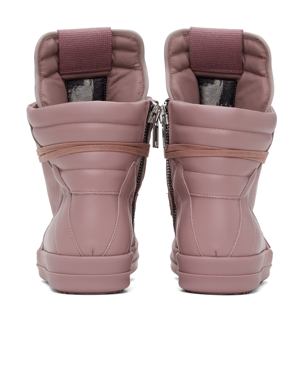 Rick Owens Geobasket Leather High-top Sneakers In Pink