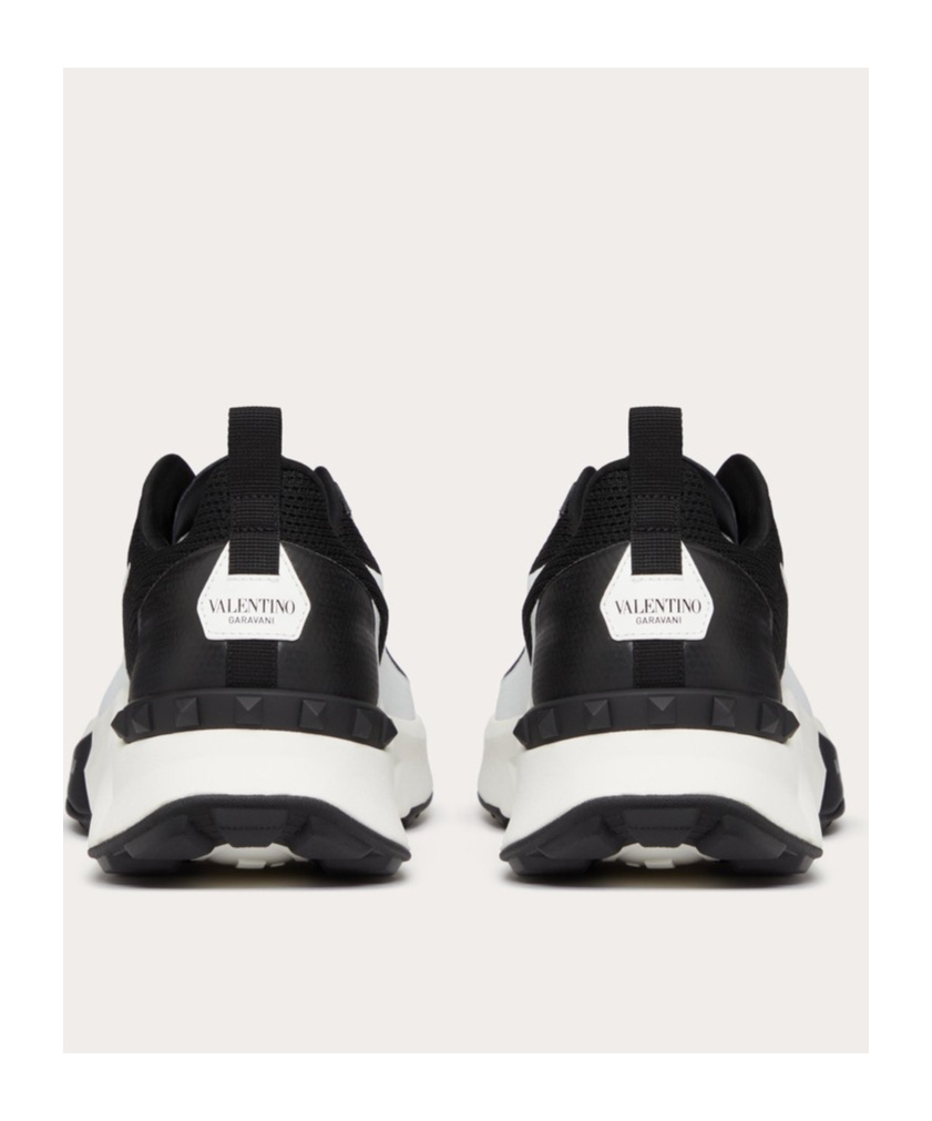 Valentino True Act Leather-trimmed Mesh And Rubber Sneakers In White
