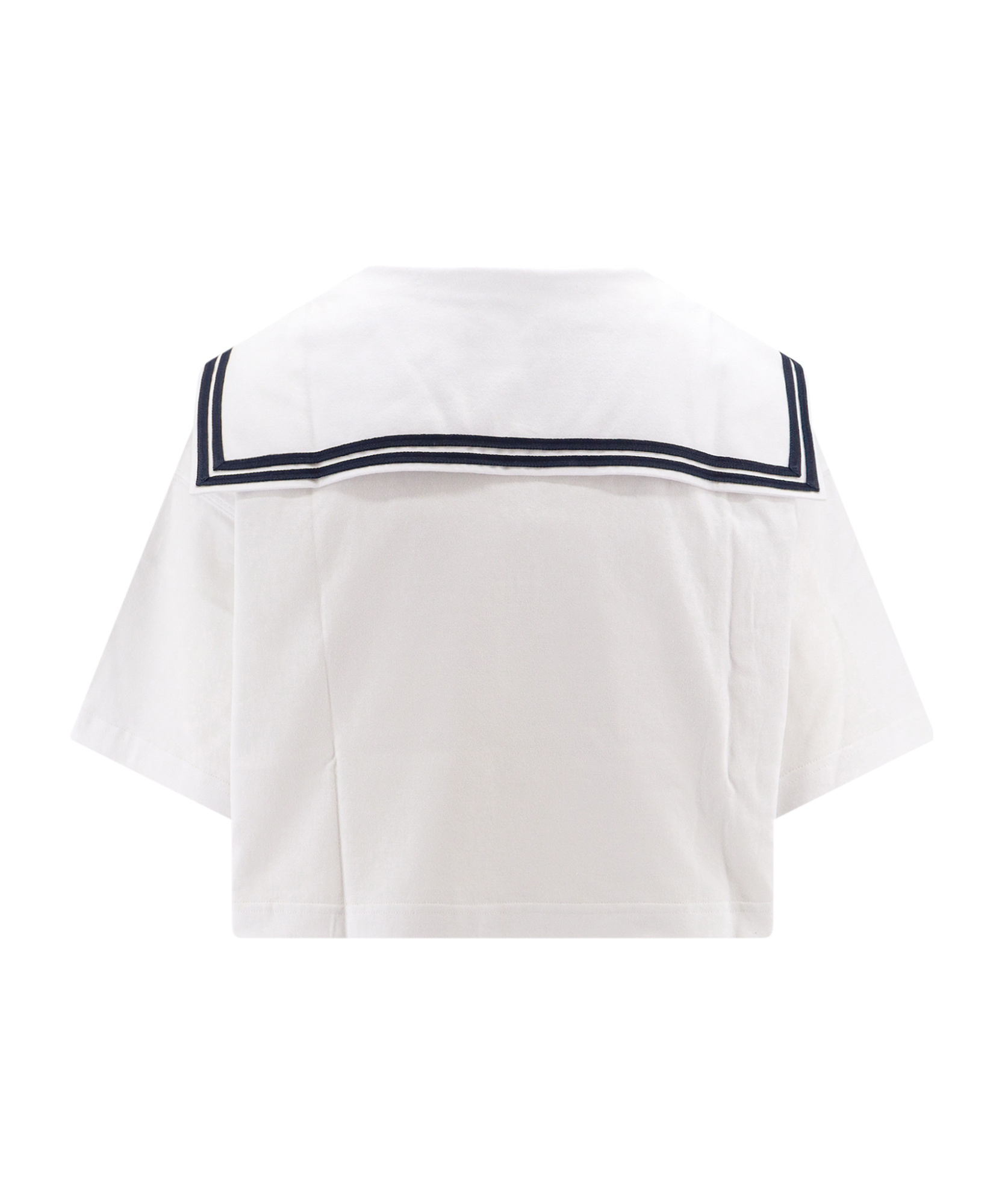 Miu Miu Sailor-collar T-shirt In White