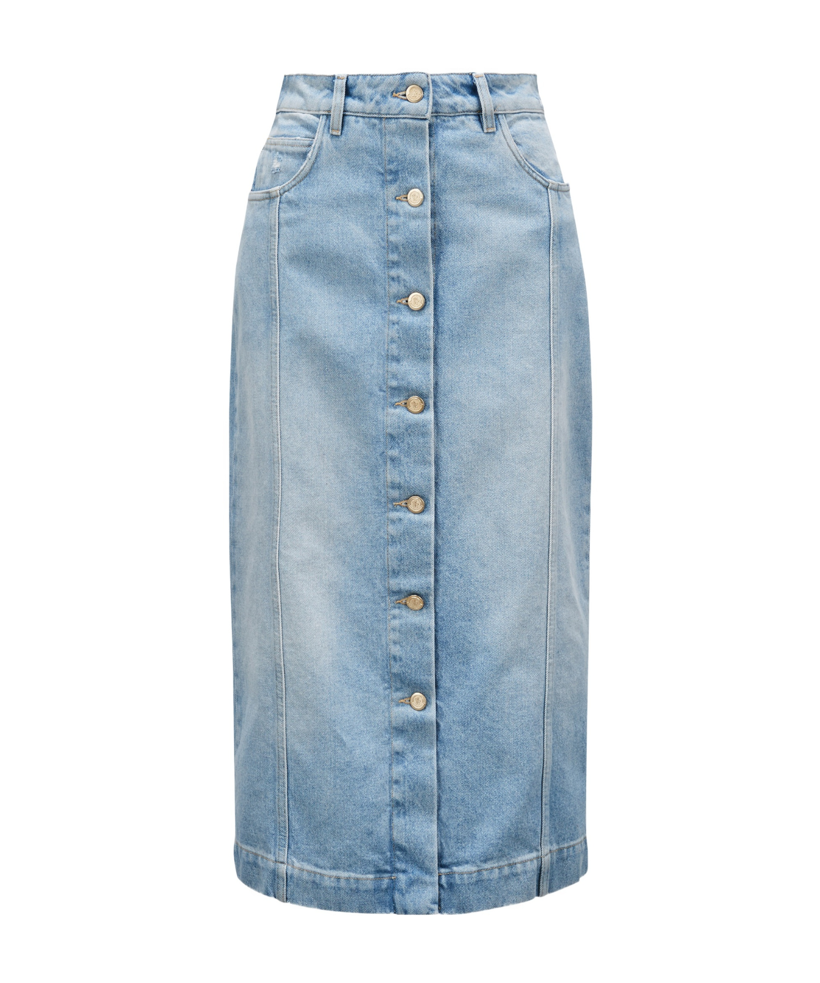 Moncler Jupe Midi En Denim In Blue
