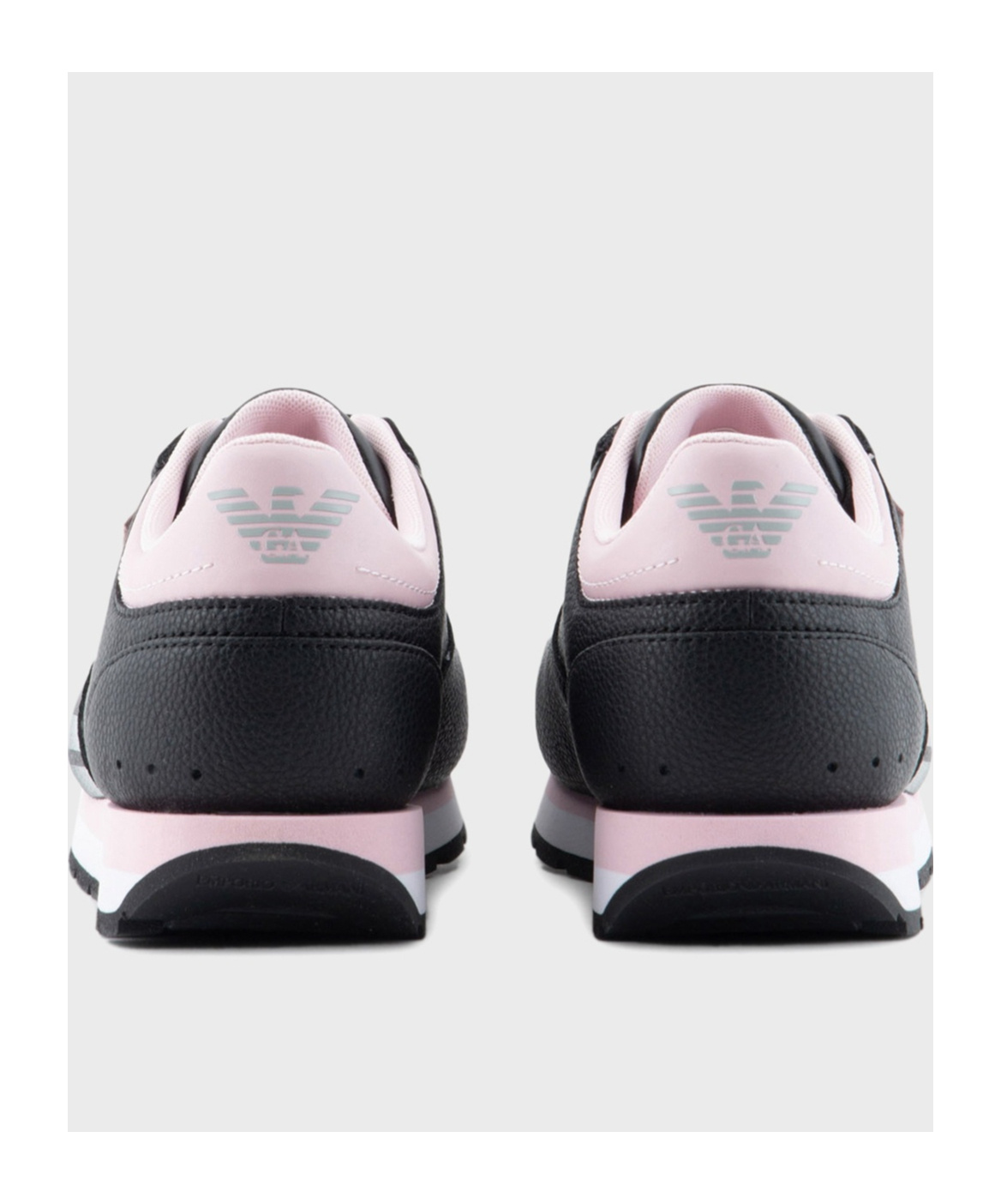 Emporio Armani Tie Low-top Casual Sneakers In Black