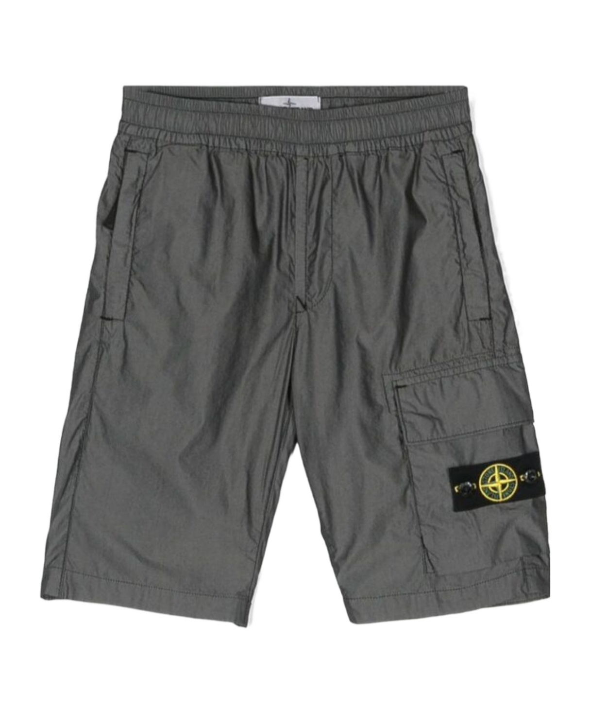 Stone Island Compass-motif Shorts In Black