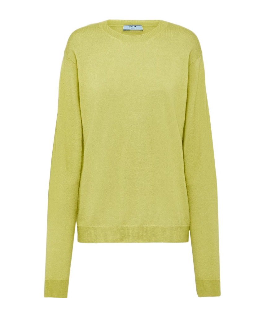 Prada Crew-neck Cashmere Jumper In Green