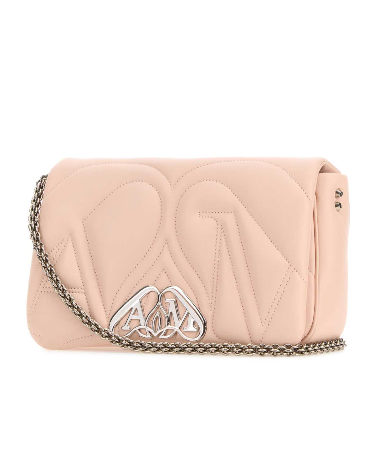 Alexander Mcqueen Women's Leather Small Seal Shoulder Bag In Nude