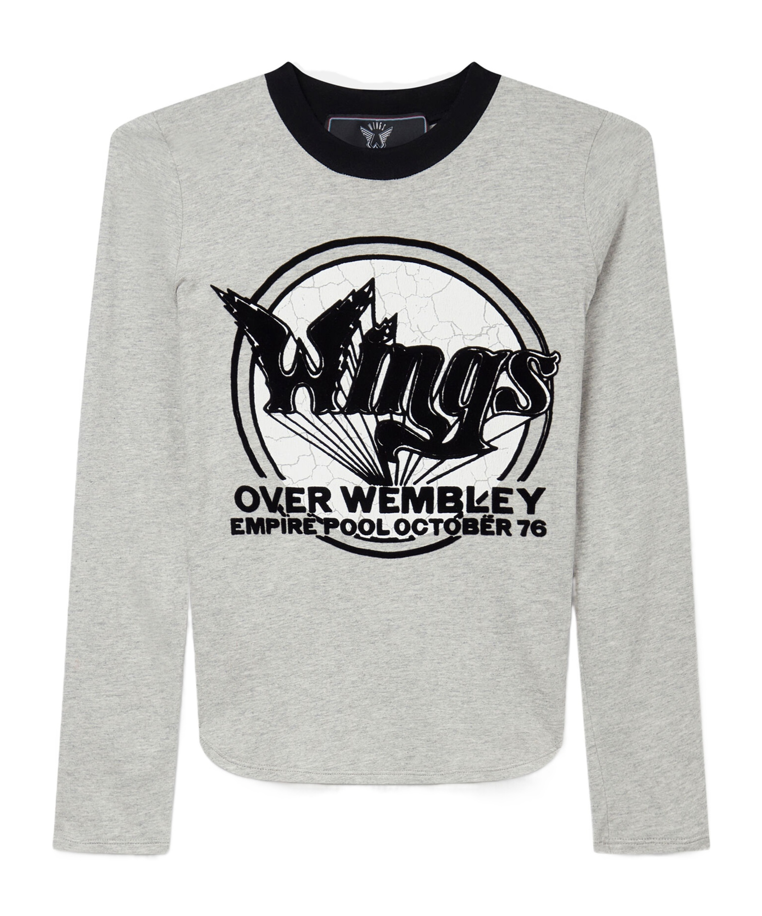 Stella Mccartney Wings Graphic Long-sleeved Cotton Top In Gray