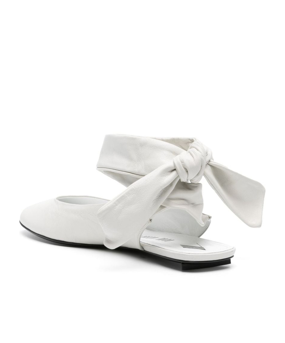 Attico Bridal Cloe Leather Slingback Flats In White