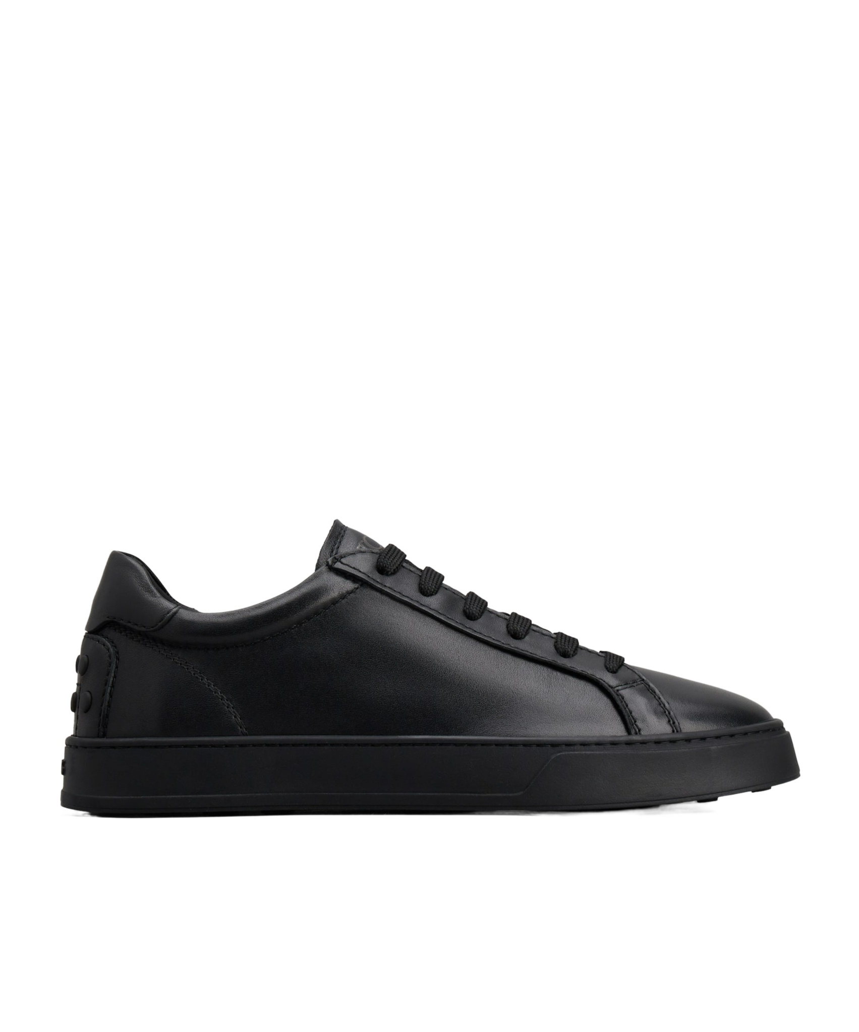 Tod's Rubber Sole Round Toe Low-top Sneakers In Black