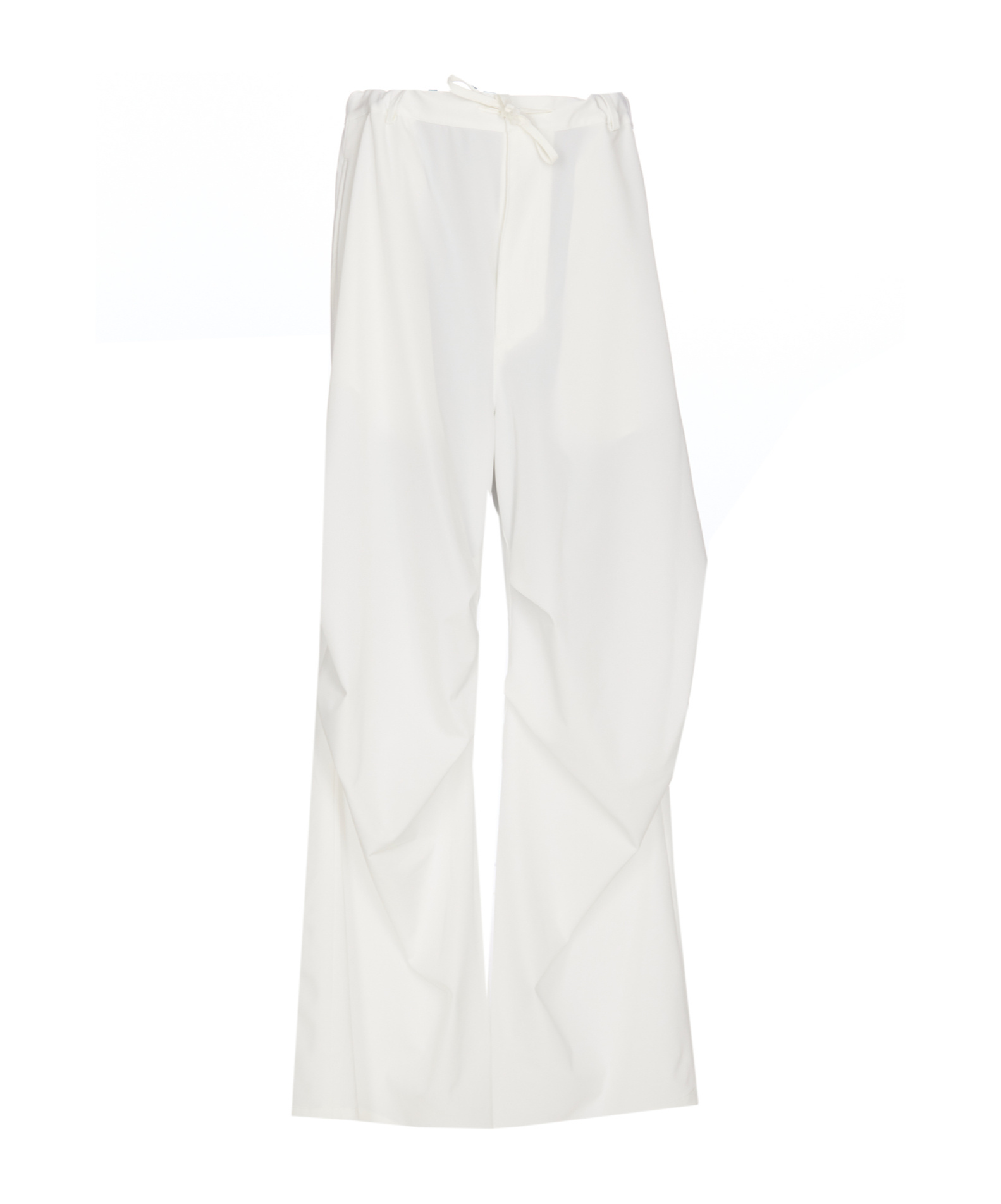 Mm6 Maison Margiela Drawstring-waist Palazzo Trousers In White