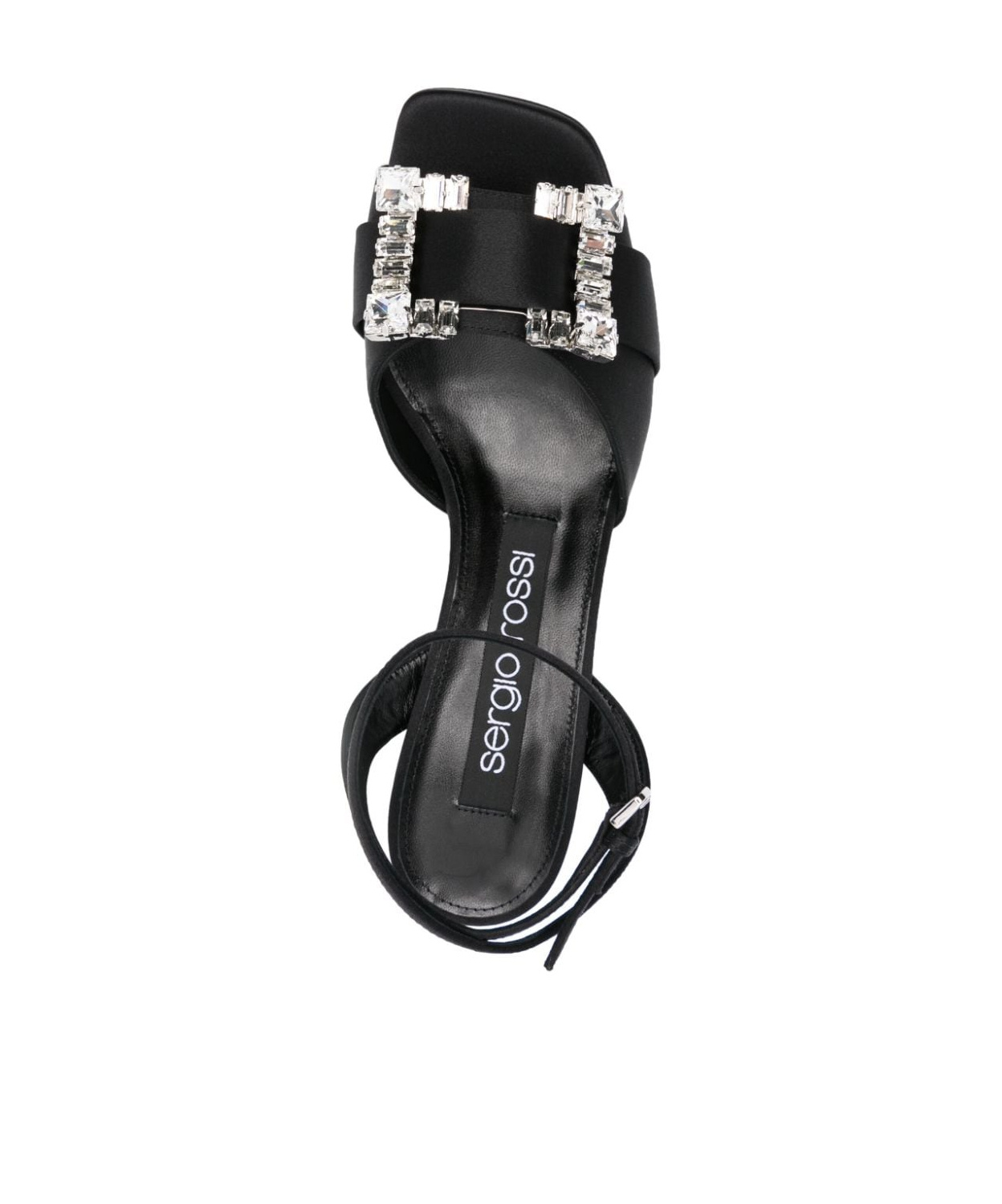 Sergio Rossi Square-headed High-heeled Sandals In Black