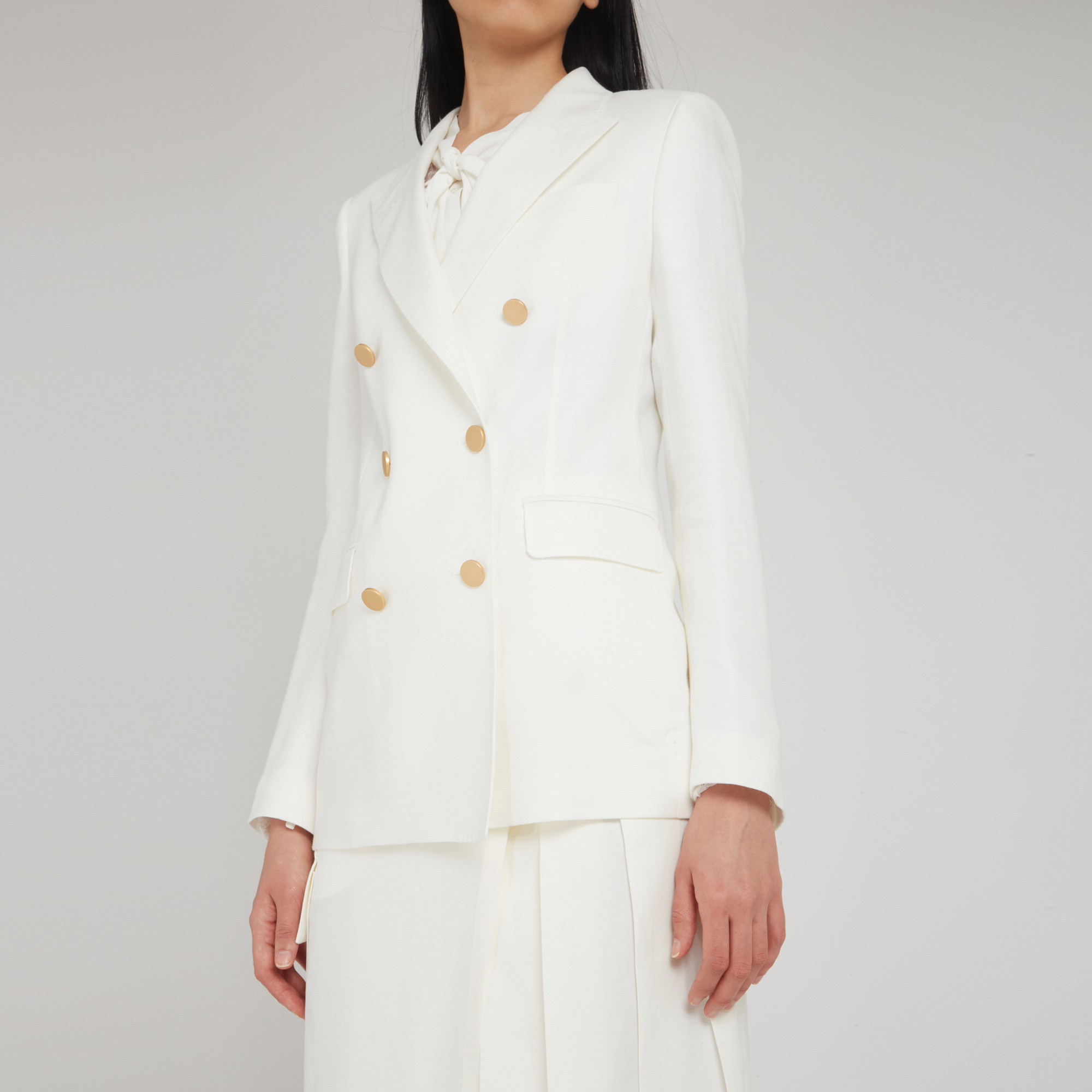 Tagliatore Parigi Wool-blend Double-breasted Blazer In White