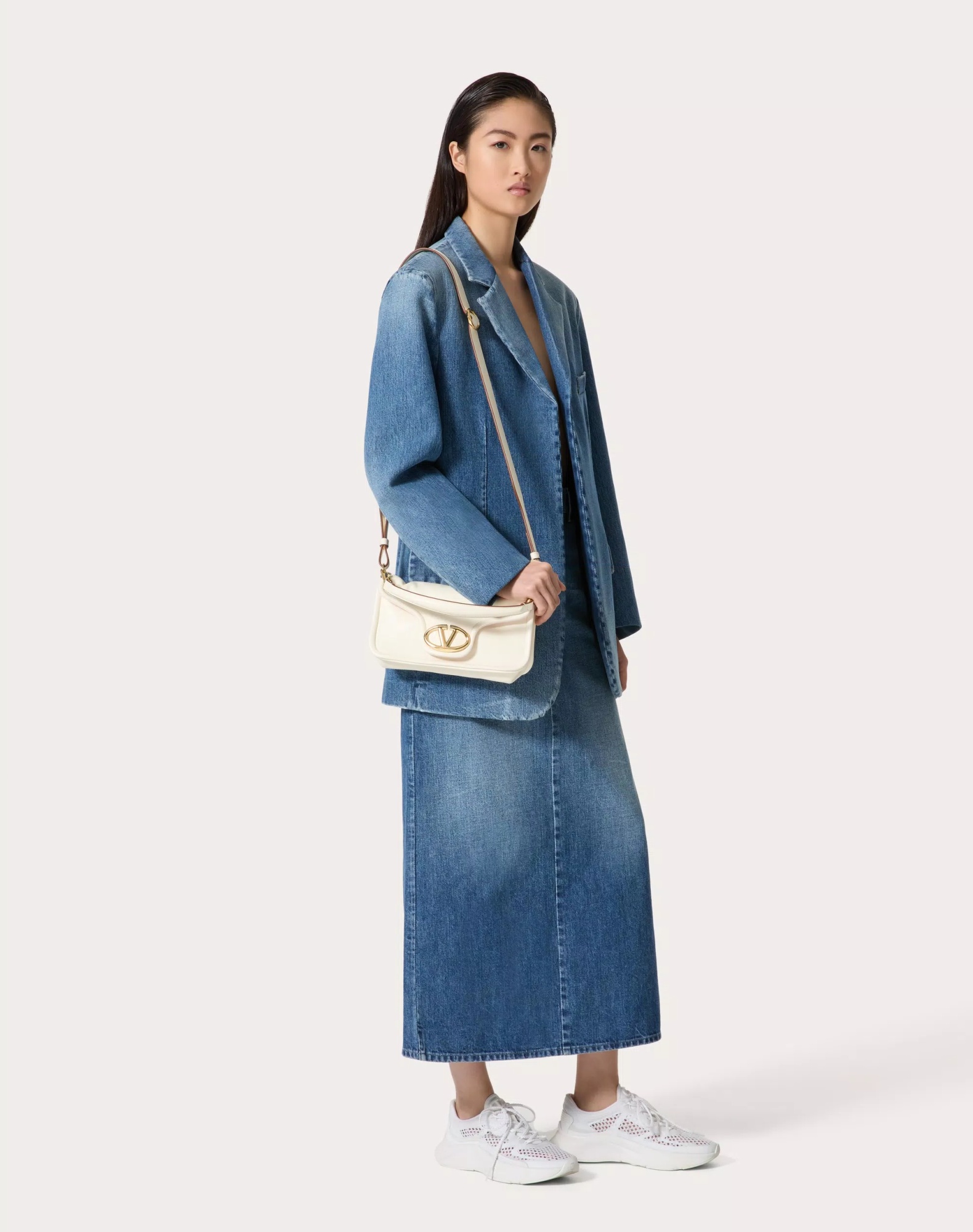 VALENTINO MEDIUM BLUE DENIM SKIRT 