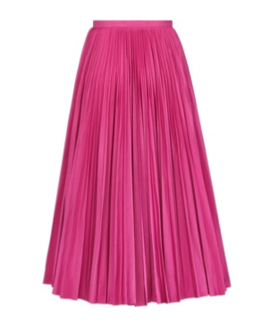 Dior Pleated Midi Skirt Flair In Pink