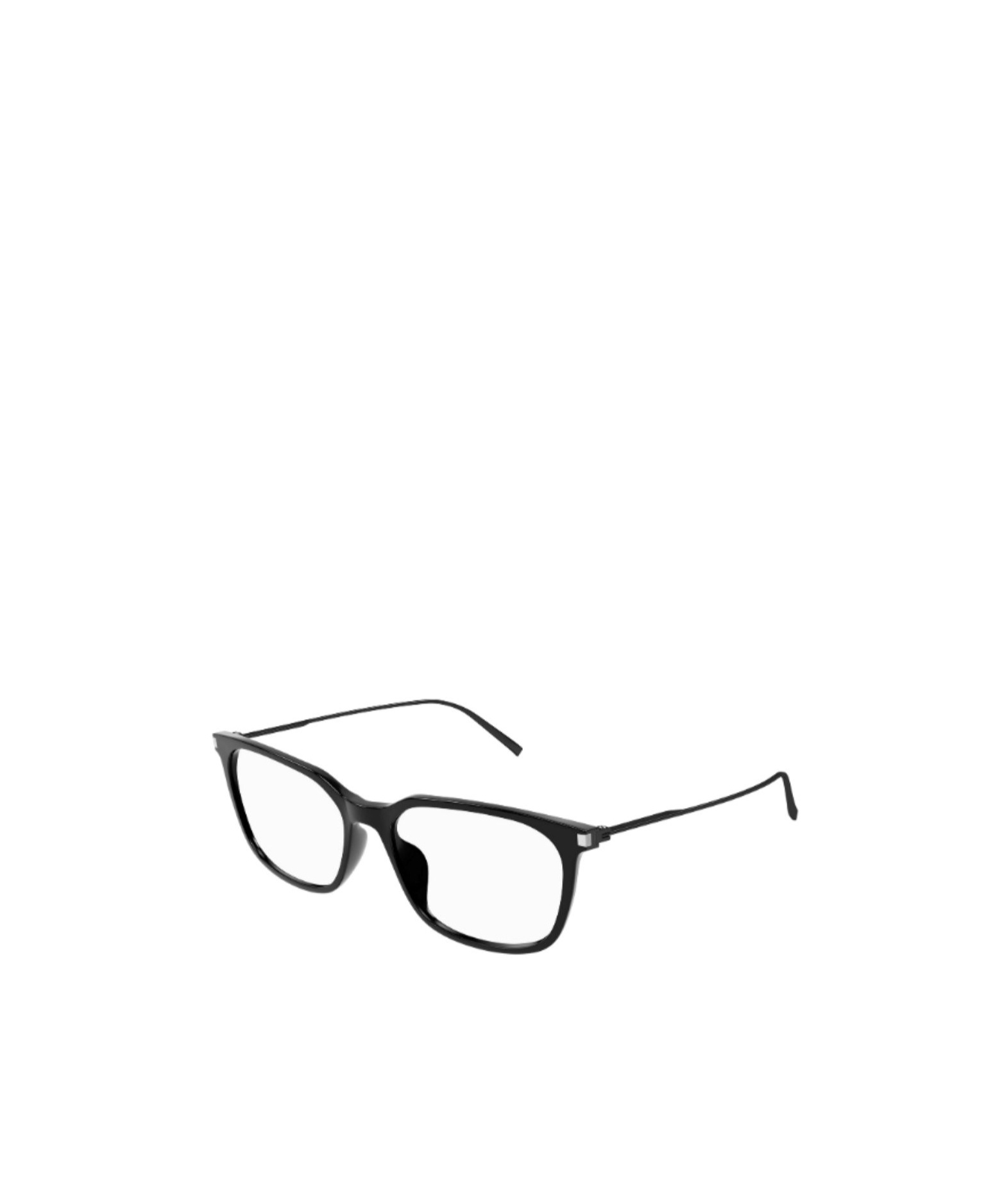 Saint Laurent Logo-print Square-frame Glasses In Black